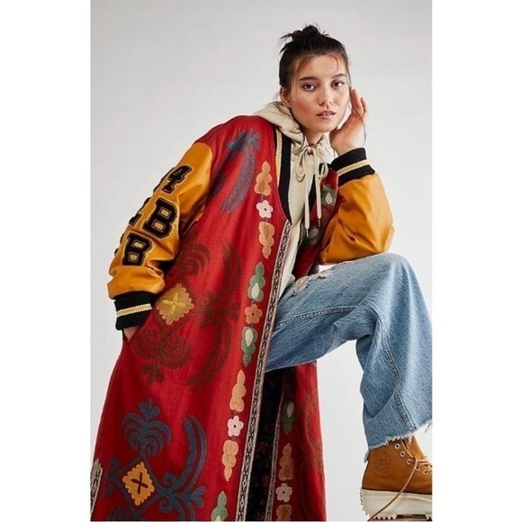 ISO Free People Meadow varsity longline jacket - Picture 2 of 4